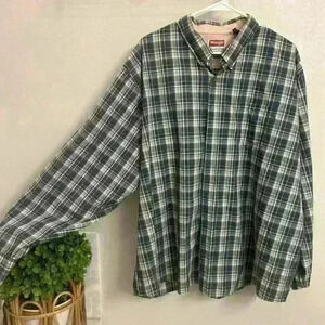 Wrangler, long sleeve, button-down three XL men's plaid western shirt